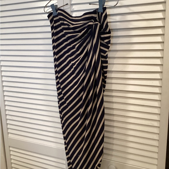Bailey 44 Blue and White Diagonal Striped Skirt - Picture 6 of 7